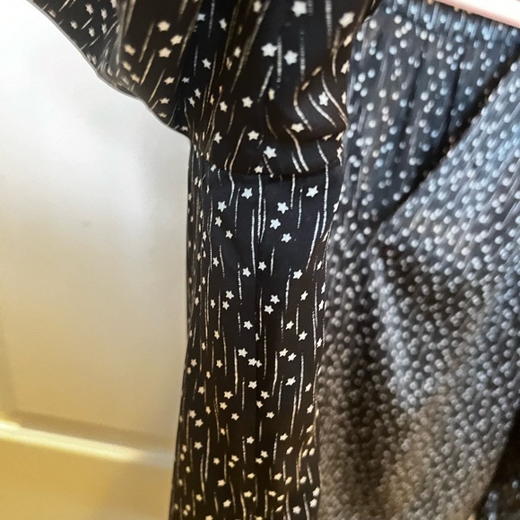 Joie Black Silk with Silver Stars. Size Large. - Picture 7 of 7